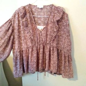 Light pink ruffle blouse